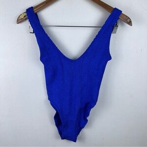 bond-eye Blue High-Cut One Piece Swimsuit